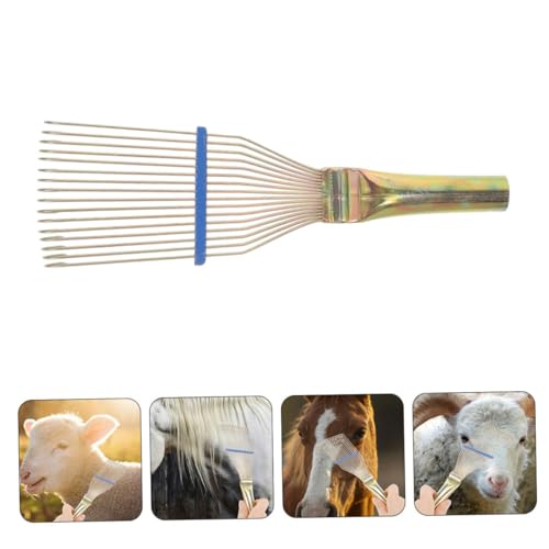 Toyvian Wire Grooming Brush Cattle Sheep Goats Efficient Shedding Tool for Animal Hair Cleaning Rake for Wet Dry Use