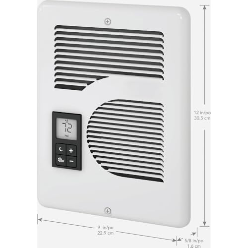 Cadet Energy Plus Wall Heater Complete Unit With Built-in Digital Thermostat (Model: CEC163TW, Part: 65215), 5460/5120/3410 BTU, 240/208/120 Volt, 1600/1500/1000 Watt, White