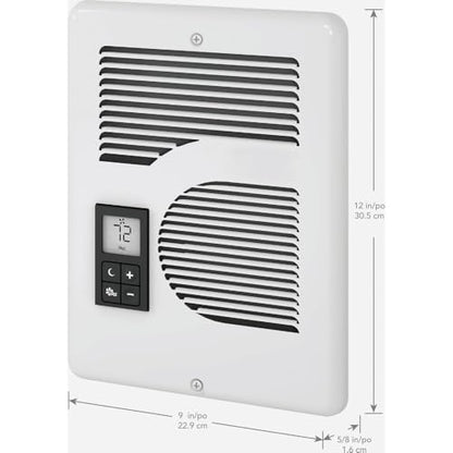 Cadet Energy Plus Wall Heater Complete Unit With Built-in Digital Thermostat (Model: CEC163TW, Part: 65215), 5460/5120/3410 BTU, 240/208/120 Volt, 1600/1500/1000 Watt, White
