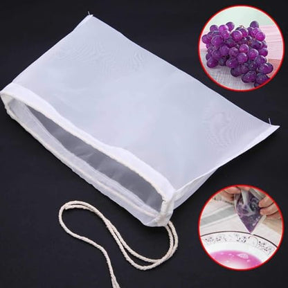 2 Pack Nut Milk Bag, Strainer Bag Tea Filter Bags Food Strainer Reusable Food Filter 300 Mesh Fine Mesh Strainer for Straining Almond Soy Cold Brew Coffee Bag Cheese Cloth for Milk