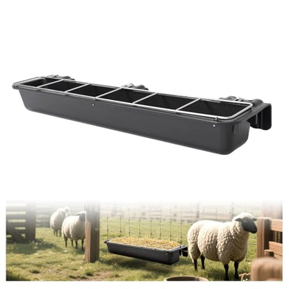 37.63In Goat Feeder, 2.5 Gallon Livestock Feeding Rack, Divided and Hanging Design for Sheep Farming, Livestock Water Trough, 1PC