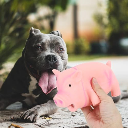 Latex Pig Dog Chew for Teeth Cleaning and Stress Relief Interactive Squeaky Puppy for Indoor Play and Cage Use Pink Cartoon Molar for Aggressive Chewers