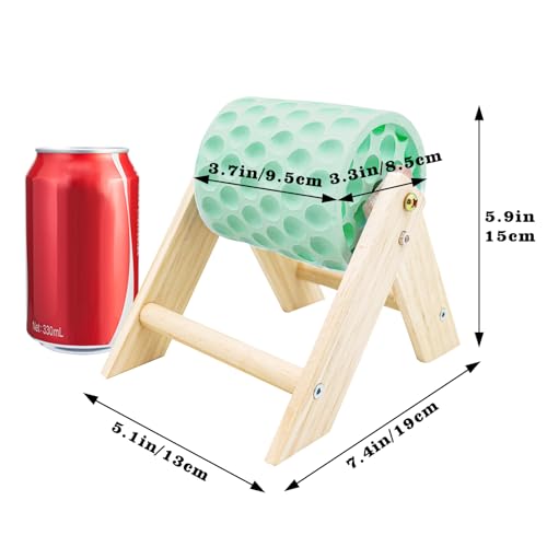 Chicken Coop Accessories, Beak Grinding Calcium Stone with Wooden Stand, Chicken Enrichment Toys, Toys for Hens, Ducks, Geese, Turkeys, Poultry, Green - color: Green