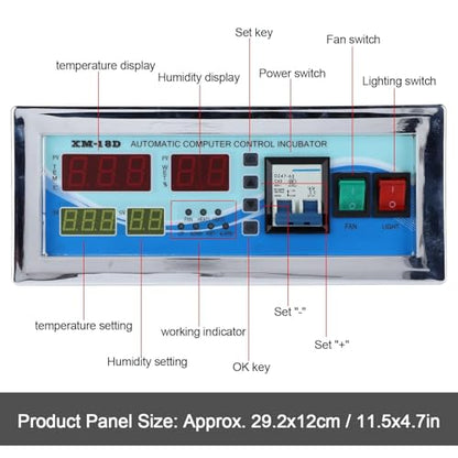 110V Egg Incubator Controller XM18D Digital Temperature Humidity Controller | Temperature Humidity Control Thermostat for Homebrew Incubator Greenhouse