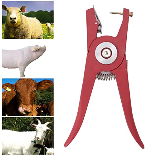 Ear Tag Applicator, Universal Metal Alloy Livestock Cattle Ear Tags for Cattle, Pig, Goat, Sheep, and Lamb Essential Livestock Identification and Management Tool for Herd Owners and Farmers