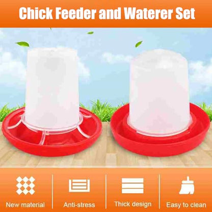 Chick Feeder and Waterer Set, 1L Baby Chicken Waterer Feeder Starter Kit, Hanging Poultry Drinker Quail Feeder, Small Coop Water Dispenser for Chickens, Turkeys, Ducks (1 Set) - color: 1 Set