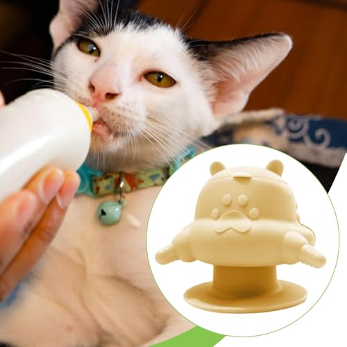 Puppy Feeder with Four Silicone Nursing Bottle Feeding Station Bowl Dispenser Multifunctional and Easy Cleaning Suitable for Breeders Pet, Yellow - color: Yellow