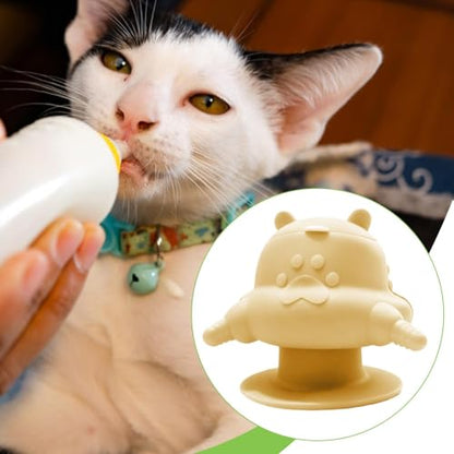 Puppy Feeder with Four Silicone Nursing Bottle Feeding Station Bowl Dispenser Multifunctional and Easy Cleaning Suitable for Breeders Pet, Yellow - color: Yellow