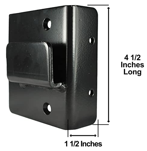 Jake Sales Double Gate Flip Sentry Gate Latch-Flip Latch, Latches Two Gates Together & can be Padlocked for Added Security-Heavy Duty Double Gate Latch is Powder Coated Black & has Bolt Gate Hardware - size: Dumpster Flip Latch - Each