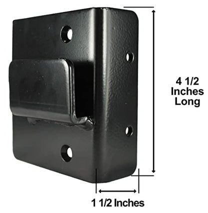 Jake Sales Double Gate Flip Sentry Gate Latch-Flip Latch, Latches Two Gates Together & can be Padlocked for Added Security-Heavy Duty Double Gate Latch is Powder Coated Black & has Bolt Gate Hardware - size: Dumpster Flip Latch - Each