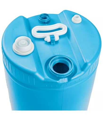 15 Gallon Drum | Tight Head Drum | Water Storage | Chemical Storage | 2" & 3/4" Fittings | Food Grade | BPA Free | HDPE |UN Rated | (Blue, 15 Gallons) - color: Blue