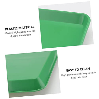 Toyvian Plastic PET Toilet Tray for Rabbits Chickens and Ducks Easy-to-Clean Bedpan for Animal Cages PET Cage Supplies Green
