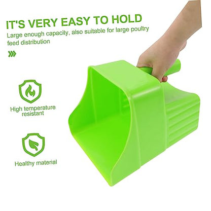 2Pcs Large Capacity Plastic Feeding Shovels for Poultry and Livestock Farm Use Ergonomic Handle Utility Scoop for Efficient Feed Distribution and Garden Tasks