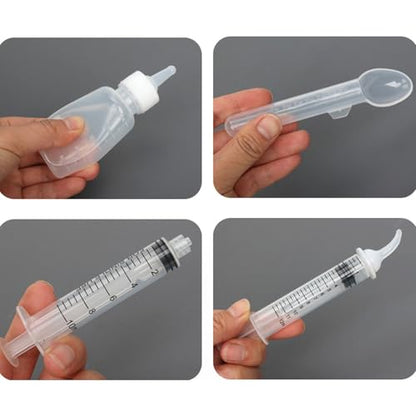 Pet Feeding Bottle and Syringe Set, Pet Nursing Bottle, Silicone Nipples, Feeder Kit for Small Animal, Newborn Puppies and Kittens, Rabbit, Squirrels (White) - color: White