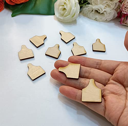 60pcs of Cow Tag Earring Ear Tag,Earrings Studs Sublimation Blanks Wood Earrings,Blanks Farm Animal Earrings Stud,DIY Country Western Jewelry (1'') - size: 1''