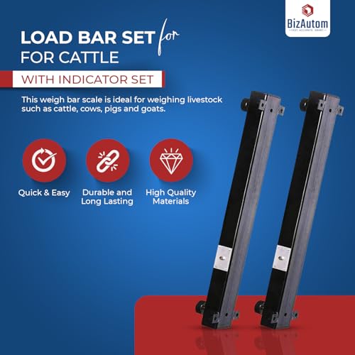 10000lb Load Bar Set for Cattle, Hog, Pig, Goat, Sheep, Alleyway, Chute and Cage Scale | Two Weigh Bar and One Indicator Set (24") - size: 24"
