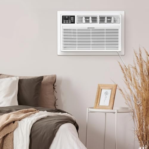Whirlpool 12,000 BTU Through the Wall Air Conditioner, 115V, Cools up to 550 Sq. Ft for Living Room, Bedroom, Kitchen, Apartment, with Dehumidifier, Remote Control, Digital Display, 24H Timer, White - size: 12,000 BTU