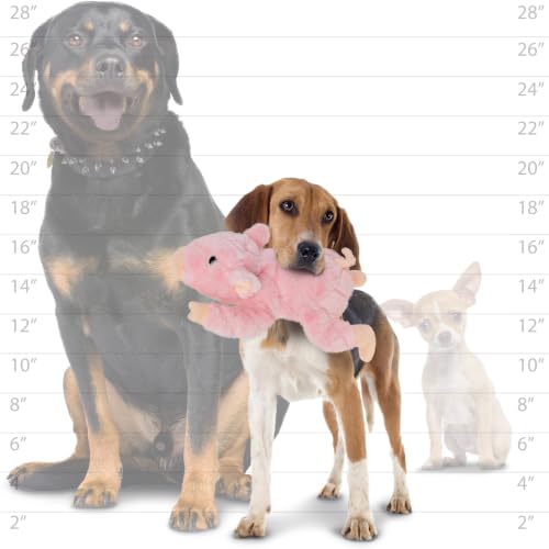 MIGHTY Tuffy 2 Pack Piggy Ultra Durable Plush Dog Toy | Multiple Layers & Reinforced Seams , Washable and Floats , Mighty® Construction - color: 2PK Large Pink Piggy