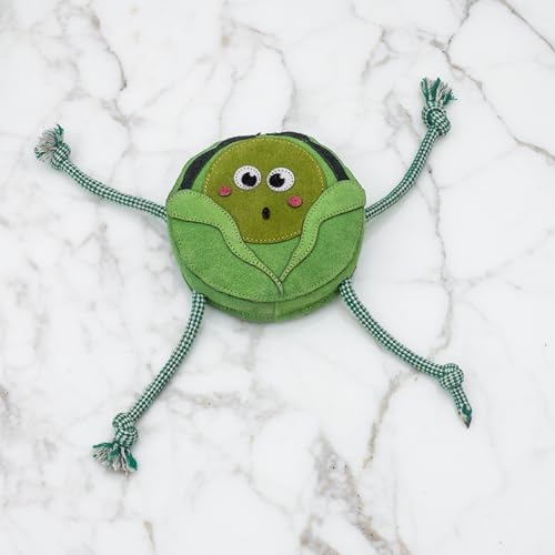 Fuzzl Eco Leather Super Sprout Natural and Tough Dog Toys - Long Lasting Chew Toys for Aggressive Chewers - Strong Dog Toy for Dogs and Puppy - style: Leather Sprout