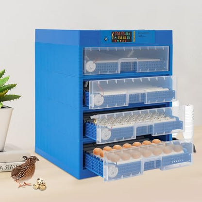 256 Eggs Automatic Incubator, 80w 110v Electric Poultry Hatcher Machine Digital Poultry Hatcher Machine Tabletop Electric Digital Poultry Hatchers Machines with Led Display for hatching Eggs Duck Eggs