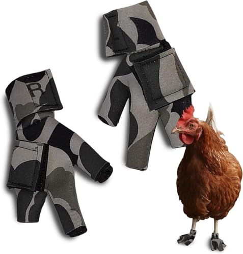 Chicken Shoes for Injured Feet – Protective Neoprene Footwear for Chicken, Open-Toe Design for Bumblefoot Relief, Made in USA (Chicken Shoes, Gray Camouflage, Medium Chickens) - color: Gray Camouflage
