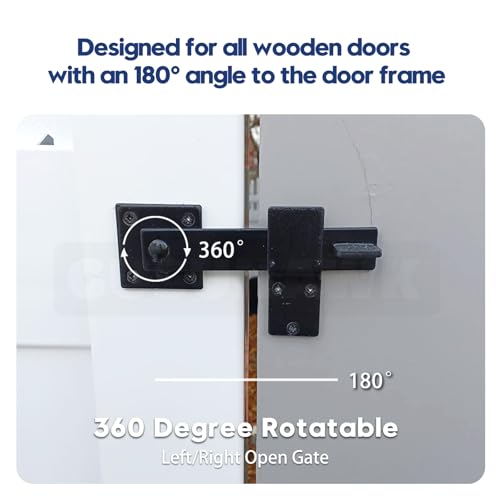 2 Pack Heavy Duty Barn Door Latch, Gate Latch for Wooden Fence | Gate Flip Latch for Outdoor Fence Gate, Cattle Gate, Barn Door, Sliding Door, Cabinet, Shed