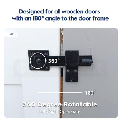 2 Pack Heavy Duty Barn Door Latch, Gate Latch for Wooden Fence | Gate Flip Latch for Outdoor Fence Gate, Cattle Gate, Barn Door, Sliding Door, Cabinet, Shed