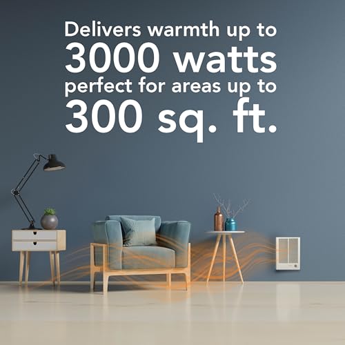 Broan-NuTone 194 High Capacity Wall Heater, White Painted Grille, 3000/1500 Watt 240 VAC, Covers 300 sq. ft. at Factory Wired Voltage - style: 3000/1500 Watt