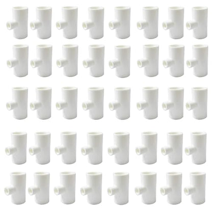 40 Pieces Chicken Waterer PVC Tee Fittings, Automatic Poultry Waterers PVC Fittings for 1/8" FTP Threads, Chicken Water Drinker and Feeder Cups for Poultry Nipples Chicken - size: 40