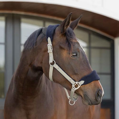 Equinavia Saga Fleece Padded Breakaway Halter - Light Olive/Black - Warmblood - color: Light Olive/Black, size: Warmblood