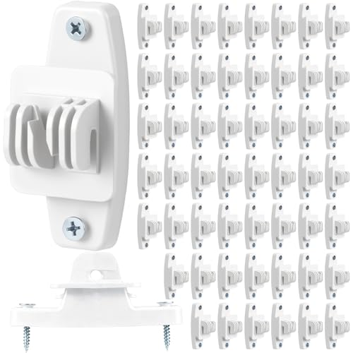 Pushglossy 50 Pcs Electric Wire Fence Insulators Electric Fence Wood Post Claw Insulators Accessories Nail Wood Post Nail on Insulator for Hi-tensile, Heavy Duty Fencing Wire Polywire (White) - color: White