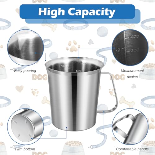 3 Cup Dog Food Scoop 304 Stainless Steel Dog Food Measuring Cups for Cat or Bird Pet Foods, Injection Molded and Dishwasher Safe (3 Cups) - size: 3 Cup