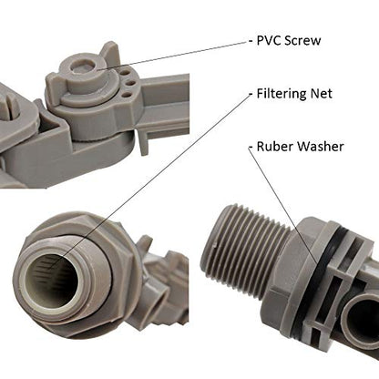 3/4 Float Valve for Water Tank Plastic Water Float Valve with Adjustable Arm Automatic Fill for Pool, Livestock Waterer