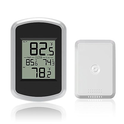 Urageuxy Wireless Indoor Outdoor Thermometer, Digital Inside and Outside Temperature Monitor for Greenhouse and Home Room, Fahrenheit Only