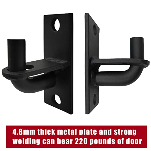 2 Pack Wall Mount Gate Hinges, Heavy Duty Chain Link Fence Gate Hinges with 5/8 Hinge Pin for Fences & Farm Gates (Screws Not Included), Black - color: Black