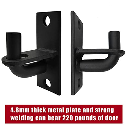 2 Pack Wall Mount Gate Hinges, Heavy Duty Chain Link Fence Gate Hinges with 5/8 Hinge Pin for Fences & Farm Gates (Screws Not Included), Black - color: Black