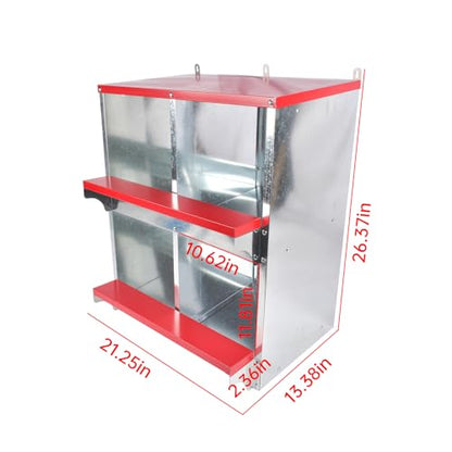 Chicken Nesting Boxes - 3-Compartment Metal Wall-Mounted Poultry Nest Box for Chickens, Hens, and Ducks - Easy Egg Collection - Large Vented Holes - Chicken Coop Equipment (4 Compartments) - size: 4 Compartments