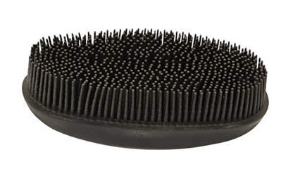 Grewal Equestrian Oval Face Grooming & Bathing Curry Brush for Horses, Dogs, Cats, & Other Pets - Very Soft Bristles (Black) - color: Black