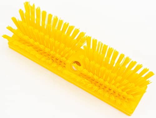 SPARTA Plastic Floor Scrub Brush, Brush Head Only, Deck Brush with ACME Standard Thread Fitting for Deck, Industrial Kitchens, and Hospitals, 10 Inches, Yellow - color: Yellow