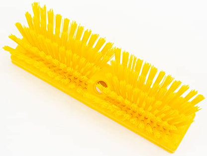 SPARTA Plastic Floor Scrub Brush, Brush Head Only, Deck Brush with ACME Standard Thread Fitting for Deck, Industrial Kitchens, and Hospitals, 10 Inches, Yellow - color: Yellow