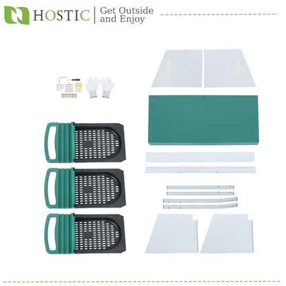 Green Chicken Nesting Boxes with Metal Legs 3 Holes Nesting Boxes for Chickens Roll Out Tray