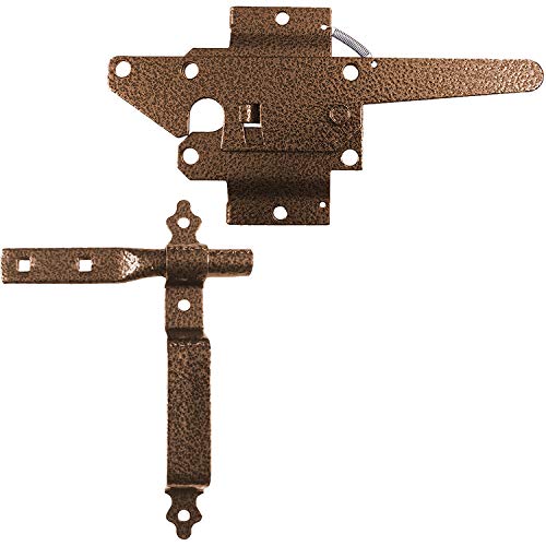 Jake Sales Wood Gate Latch Kit - Bronze Colored Powder Coated Metal Gate Hardware - Traditional Style - Fence Panel Gate Latch Opens Either Side - Includes 9" Handle - Easy Installation - size: BRONZE Western Kit - Each
