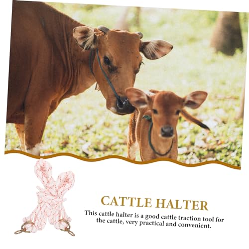 Rope Cattle Halter Leading Rope Handmade Braided Cattle Bridle Wear-Resistant Traction Adjustable Size for Livestock Handling