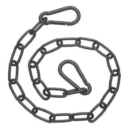 PATIKIL Gate Chain Lock, 18 in x 3mm Chain Dia Alloy Steel Hanging Chain Lock with 2 Open Clasps for Stall Barn Fence Gate Hammock Swing Punching Bags Sandbag Yoga Gym, Black - size: 18inch x 3mm
