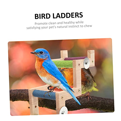 GANAZONO Wooden Parrot Ladder for Birds Natural Wood Climbing Ladder for Budgerigars and Cockatiels Easy to Install Bird Exercise for Play and Training