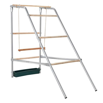 Chicken Perch for Hens, Ducks Pets, 4-Tier Round Design w/Stable Base, Durable Metal & Wood Construction, Easy to Assemble & Clean, Chicken Coop Roosting Bars for Outdoor, 19.3”W x 42”D x 39.4”H