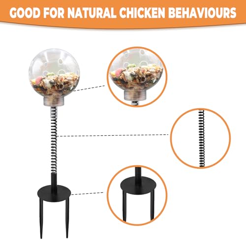 Oooct 2 Pack Chicken Pecking Toys with Swing Feeder, Coop Slow Feeder Toy for Chickens, Chicks, Ducks, Hens, Parrots & Poultry Enrichment - size: 2 Pack