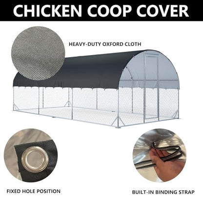 XCZ Chicken coop Cover. Equipped with Spherical Elastic Ropes, Suitable for Large Metal Chicken coops with Three Units. Chicken coop Sunshade Cloth, Waterproof and Sun-Proof. Only Cover