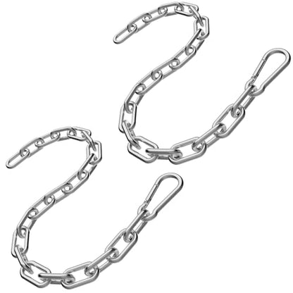 Gate Chain Lock, 23.6 Inch 304 Stainless Steel Chain Fence Gate Latch with Carabiner, Outdoor Hardware Lock Chain for Yards, Pet Cages, Horse Goat Dog Stall Barn and Fence Gates (Silver Dia 5mm-2Pcs) - color: Silver Dia 5mm-2Pcs