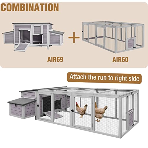 GUTINNEEN Chicken Coop Extension Chicken Run 20.73 ft²Large Expend Hen House Universal Chicken Run Perfect for 4-6 Chickens,Ducks